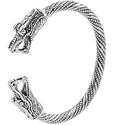 Kkjoy Viking Dragon Head Bracelet for Men Women Braided Cable Cuff Bangle Adjustable Celtic Knot ...