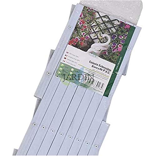 Suinga CELOSIA PVC blanco 100 x 200 cm para jardín. Seto artificial extensible