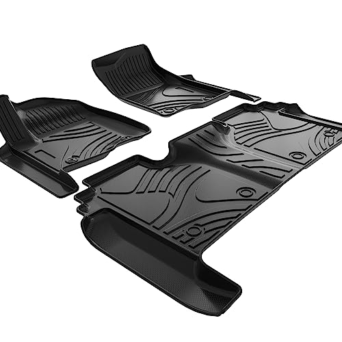 Aslong Car Floor Mats Custom Fit For 2019-2023 Chevrolet Silverado 1500 Crew Cab/Gmc Sierra 1500 Crew Cab, 24/7 Guard Auto Liner Mats Automotive Waterproof Front/Rear Full Set Floor Liners, Black #TOP5