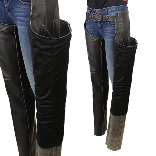 Image of Milwaukee Leather Premium Leather Motorcycle Riding Chaps for Women Bikers