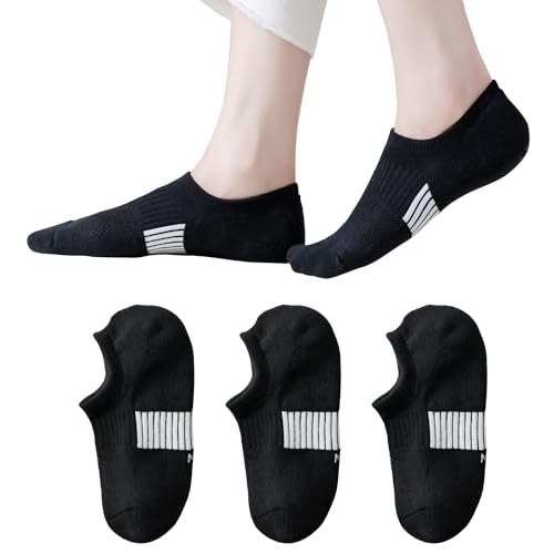 Image of EPEIUS Thick No Show Socks for Women Athletic Ankle Socks Cushioned Running Low Cut Non Slip Footies 3 /6 Pairs