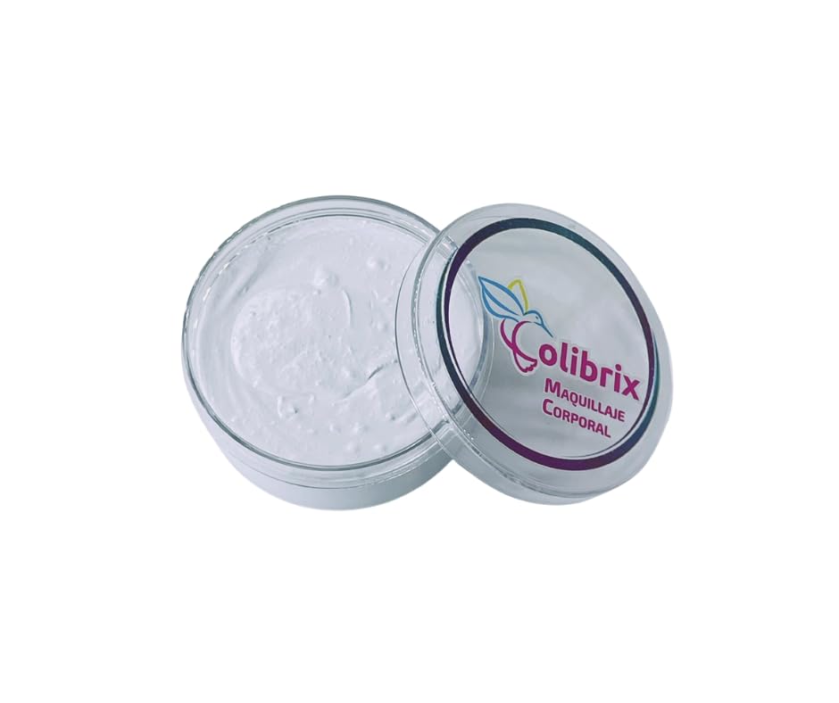 Almacenamiento, Toy COLIBRIX, Tarro blanco, Maquillaje corporal base crema, Hipoalergenico 40g