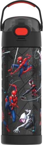 THERMOS FUNTAINER Water Bottle with Spout, 16oz, Spiderman