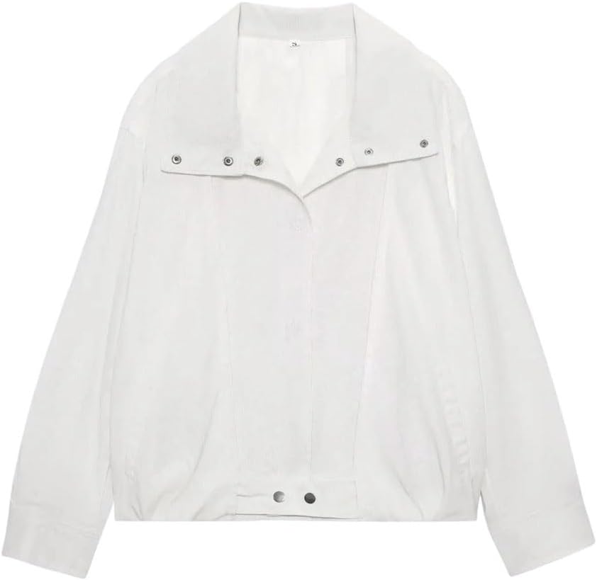 Women's Lapel Long-Sleeved Loose Retro Top
