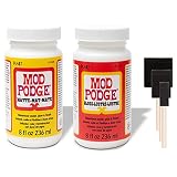 Art Supplies Decoupage Kit | Set 8oz Bottles of Mod Podge Waterbase SealerGlueFinish | 3pk Foam Brus