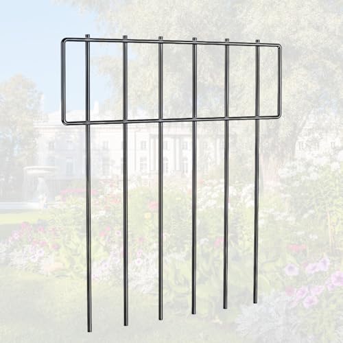 TAZZOR 10er-Packung Dekorative Zäune, Hundegitter für den Garten Metallzaunelemente 42 cm (H) X 33 cm (B) Ideal als Steckzaun für Hunde Welpengitter Robust und stabil