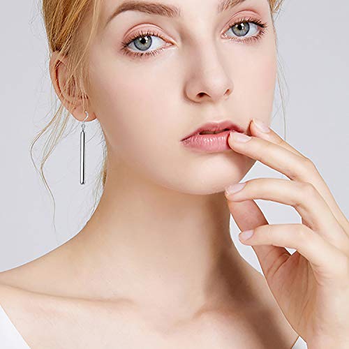 Gbahfy Minimal Long Circle Bar Earrings Silver Plated Drop Line Dangle Geometric Jewelry For Women Girls Best Gift (Long Circle Bar Earrings-Silver) #TOP1