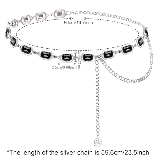 Red Chain Belt for Women Red Western Belt Metal Rhinestone Cowgirl Waist Chain for Dresses Jeans2