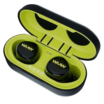 WAAW by ALOK Fone de Ouvido MOB 100EB sem Fio Bluetooth, Intra-Auricular com Microfone e Toque inteligente