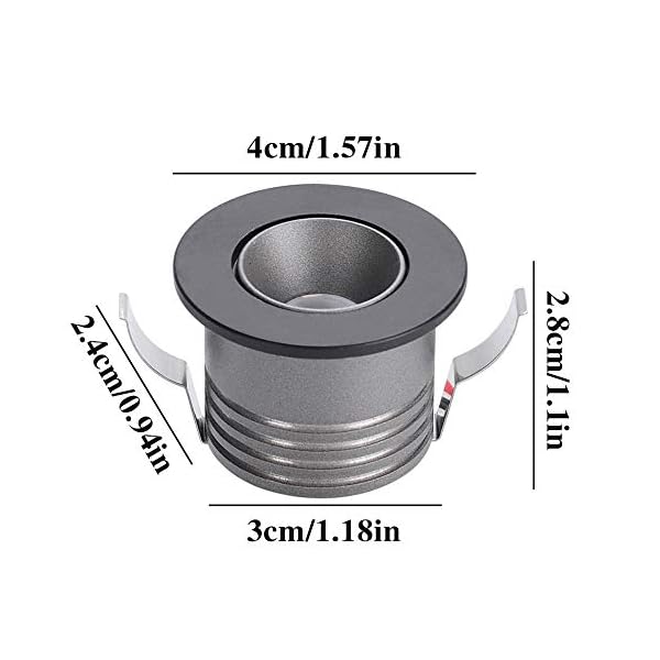 Elitlife Mini LED Einbaustrahler 10X 1W mit Trafo Stecksystem Einbauspot Deckenspots Einbauleuchten Einbaurahmen (Kaltweiß rund) [Energieklasse A+++] – Bild 5