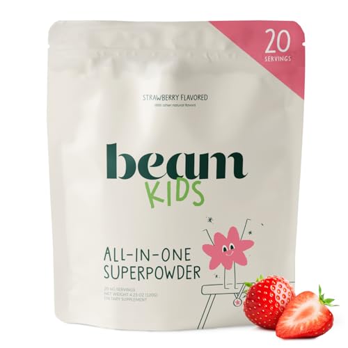 BEAM Kids Multivitamin Powder Kids Vitamins with Greens Probiotic & Prebiotic Immune Support for Children & Toddlers No Artificial Sweeteners for Picky Eaters 20 Servings Strawberry Flavor