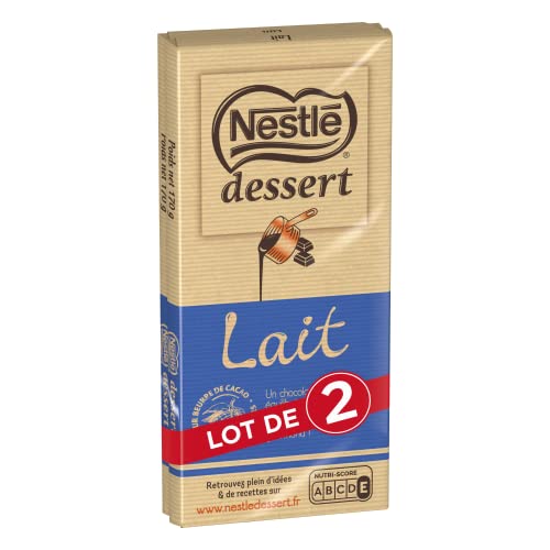 Nestlé Chocolate Postre – Leche – Tableta de 170 g – Lote de 2
