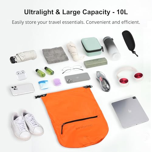 Bee Nesting Bolsa Seca Ultraligera Impermeable 10L con Bolsillo con Cierre, Nylon 20D con Separación Húmedo/Seco, Bolsa Flotante para Kayak, Bote y Playa (Verde Menta) miniatura 2
