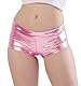Kepblom Damen Shiny Metallic Rave Booty Shorts Hot Pants Tanzhose - Pink - Klein