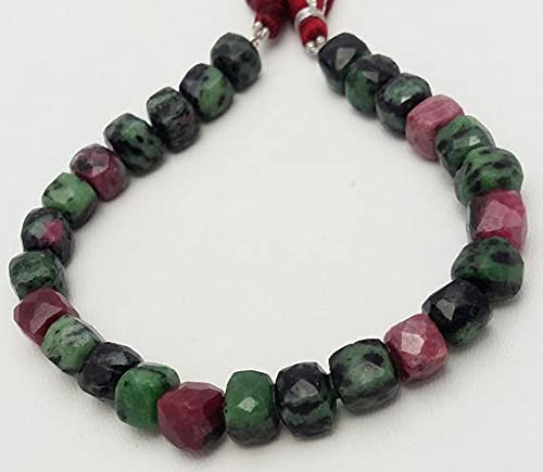 Cube beads ruby zoisite faceted pour la confection artisanale de bracelets