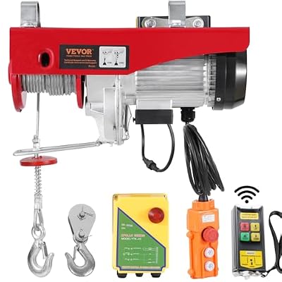 VEVOR Electric Hoist, 2200 lbs 120V Electric Winch with 328 ft Wireless & 14 ft Wired Remote Control, 40 ft Single Cable Lifting Height, Single/Double Slings, Lift Hoist for Garage Warehouse Factory