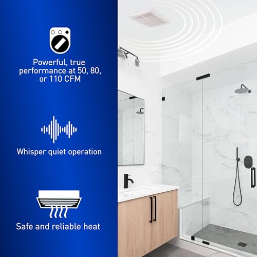 Panasonic FV-0511VH1 WhisperWarm Bath Fan + Heater, 50-80-110 CFM | Fast Bathroom Warm-Up, Quiet Operation, Adjustable Airflow, ENERGY STAR Certified - image 5