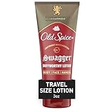 Old Spice Body Lotion for all skin types, Travel Size 24/7 Lightweight Moisturization with Amazing Scent for Face, Hand and Body, Swagger Scent of Cedarwood, Instant Absorption, 3oz