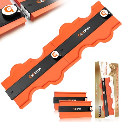 Contour Gauge 10+10 Inch Unlimited Connection Profile Tool with Lock, Christmas Gifts for Men Dad Husband Him Stocking Stuffers for Men Super Contour Duplicator Woodworking Tools for Outline Measuring