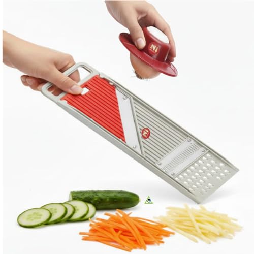 Image of Ni Product Vegetable Slicer & Chopper | Multipurpose Kitchen Grater & Peeler for Potato, Onion, Tomato, Carrot, Cucumber, Garlic | Adjustable Blades