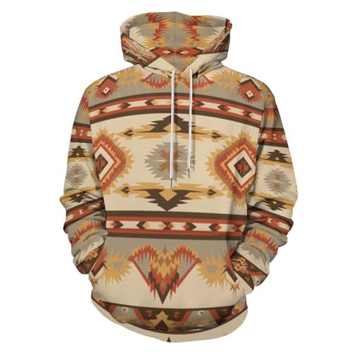 Sweat à capuche motifs tribaux beige, une idée cadeau idéale pour homme au style hip hop