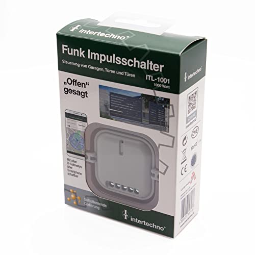 Intertechno Funk-Impulsschalter ITL-1001, 49 x 48 x 25 mm, grau