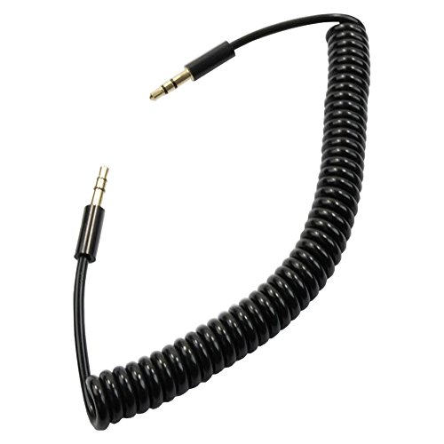 Camdesign 3.5Mm 1/8" Male To Male Stereo Audio Cable Aux Auxiliary 3.5 Coiled Audio Cord Compatible With Iphones Ipads Samsung Car And Other 3.5Mm Dc Plug Port Device Stretched Length 1 - 3 Ft Black #TOP15