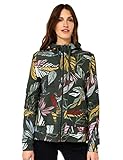 Street One Cardigan mit Kapuze, Reißverschluss, Taschen und mehrfarbigem Blatt Muster