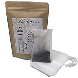 Disposable French Press Coffee Filter Bag - 60 Count - Easy Clean Up Saves Water - Great for Cold Brew and Hot or Cold Tea