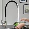Grifo-de-Cocina-Grifo-para-Fregadero-de-la-manguera-de-goma-Giratorio-de-360y-Frio-y-Calor-disponibles-Laton-Grifo-Cocina-sin-Plomo-Negro