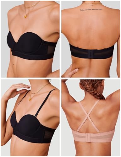 Pepper Bra for AAB Cups | Strapless Lightly Lined Multiway Underwire Bra for Women with Convertible Straps