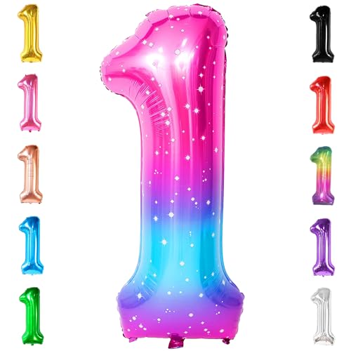 Image of KatchOn Rainbow Number 1 Balloon 40 Inch