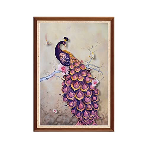Peinture diamant 5D paon 80x200cm pour combler les grands murs vides
