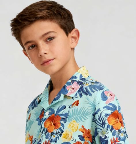 Image of Cromoncent Matching Hawaiian Outfits for Family, Dad and Son Matching Luau Beach Tropical Shirts Mommy Daughter Tropical Sets