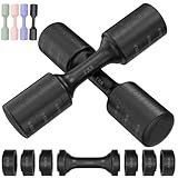 BOBAZREN Verstellbare Hantel 2er Set, 5.0 kg/Paar Gewichte Hanteln für Frauen, je 1,0 kg, 1,5 kg, 2,0 kg, 2,5 kg Handgewichte Set für Home Gym Fitness Training (Schwarz)