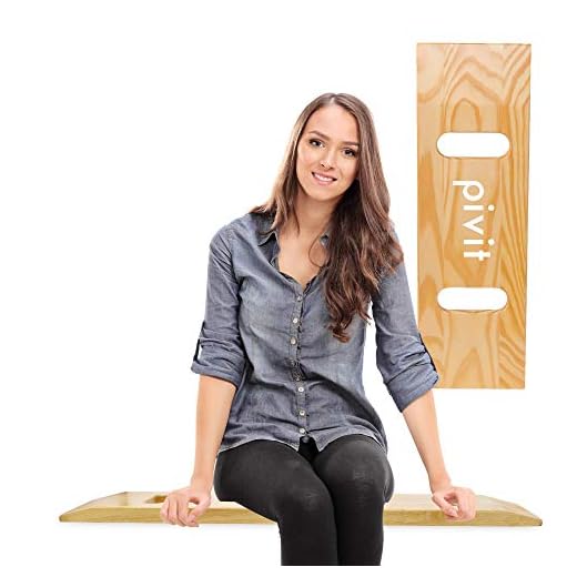 Pivit Bariatric Transfer Board | Patient Slide Assist Device for Transferring Patient from Wheelchair to Bed, Bathtub, Toilet, Car | Heavy Duty Wooden Sliding Transport Platform Boards (32" L x 10" W)