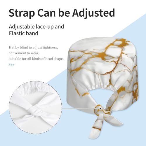 Image of Cute Pug Dog Print Working Cap Scrub Cap with Sweatband,Adjustable Fashion Bandage Tie Back Hat Headwear for Women Men