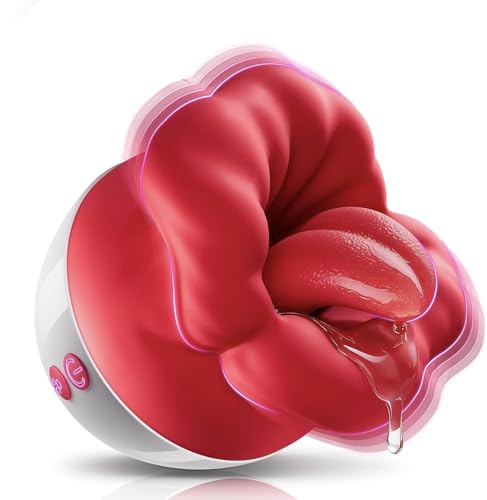 Rose Sex Toys Vibrator for Women - Big Mouth Tongue Clitoral Vibrators with 10 Tongue Licking Vibrating Modes G Spot Sex Toy Nipple Clit Anal Adult Toys for Female Male Couple Games