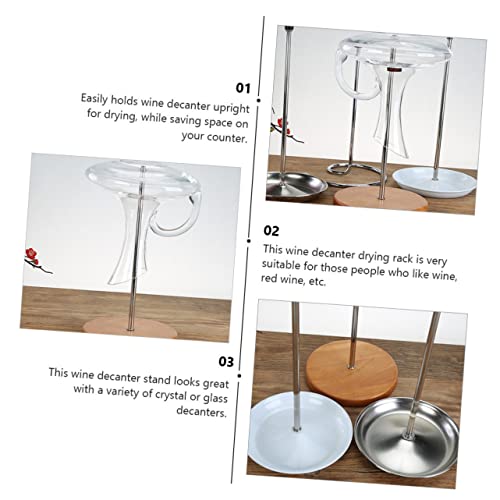 Support carafe en bois massif et alliage argenté chic