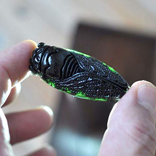 Decor Stone 1Pcs Exquisite Green Jade Hand Carved Pendant Cicada (Color: As Shown; Size: S;) Decor Stone 1Pcs Exquisite Green Jade Hand Carved Pendant Cicada (Color: As Shown; Size: S;)