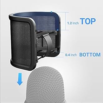 FIFINE Pop Filter Screen, Compact Microphone Pop Shield Windscreen with Metal Mesh for Recording Studio, YouTube Videos, Streaming, Podcast (Black)