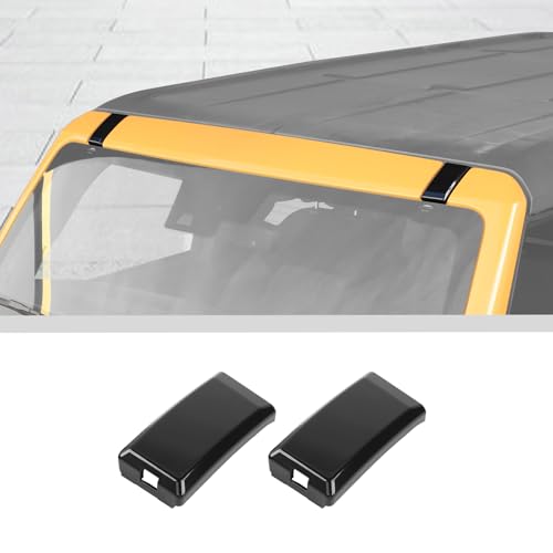 JWWY Top of The Roof Windshield Roof Rack Mounting Point Cover Trim Fit for 2021-2024+Ford Bronco Exterior Accessories Black 2PCS