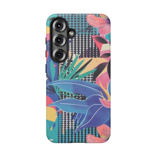 Coque Samsung S25 rigide mate protection motif abstrait bleu