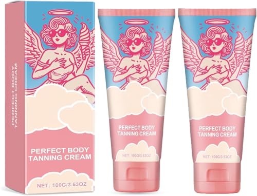 Crema Bronceadora Corporal Perfecta, Acelerador del Bronceado En Camas Solares, Crema Bronceadora Natural Rápida de Vainilla para Camas Solares de Bebé, Espalda Y Brazos (2 Unidades)