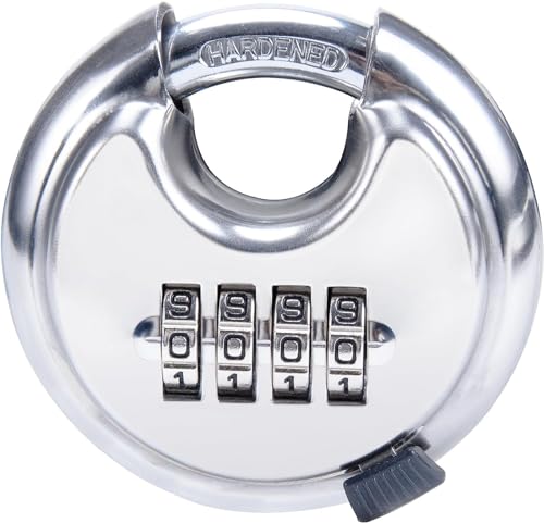 Image of Istara Combination Disc Padlock Number Lock - 70 mm for School Gym Locker, Fence, Toolbox, Gate, Case Round Combination Padlock (Silver)