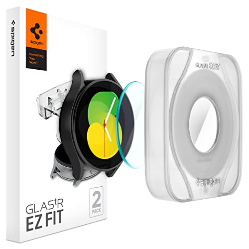 Spigen Tempered Glass Screen Protector [GlasTR EZ FIT] designed for Galaxy Watch 5 (44mm) / Galaxy Watch 4 (44mm) - 2 Pack by Spigen - Used condition - US$11.55
