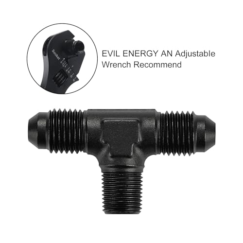 Adaptador de montaje en T macho 4AN a 1/8 NPT EVIL ENERGY lateral de aluminio 5