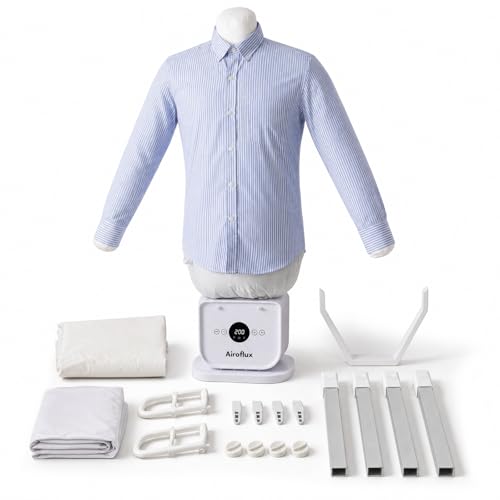 AIROFLUX Automatic Ironing Machine for Clothes Hands-Free Shirt & Pants Ironer Fast Drying and Wrinkle Removal System Adjustable Up to 3XL Smart Touch Control with Shoe Drying Function