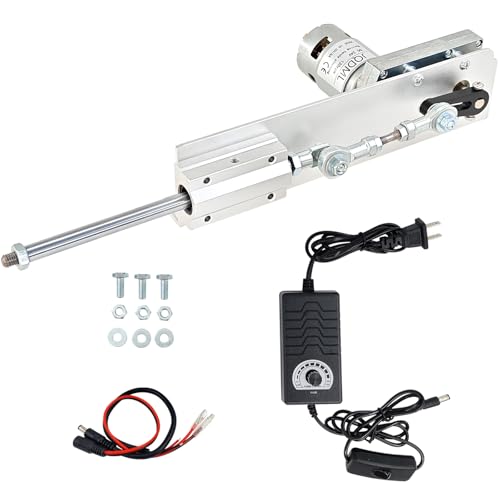 JQDML Higher Torque Reciprocating Cycle Linear Actuator DC 24V 120RPM Variable Speed Adjustable Stroke 2CM-8CM Max 40 lbs,with Power Supply (24V80mm120rpm)