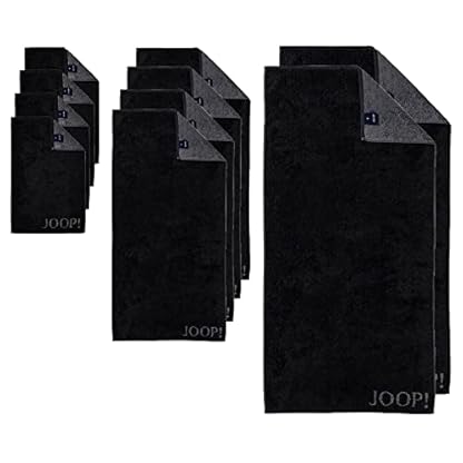Joop! Handtuch Set, 10-TLG. - Classic, 2X Duschtuch, 4X Handtuch, 4X Gästetuch Schwarz Set – Bild 3